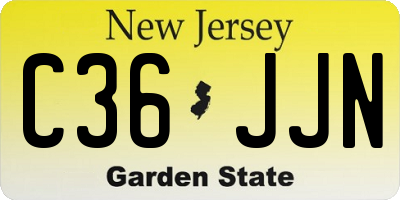 NJ license plate C36JJN