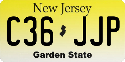 NJ license plate C36JJP