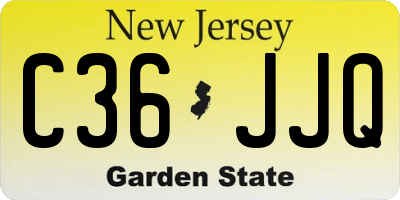 NJ license plate C36JJQ