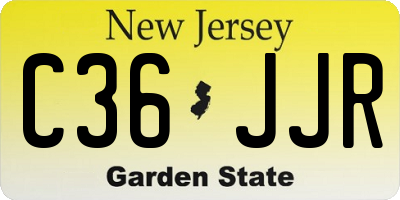 NJ license plate C36JJR