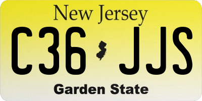 NJ license plate C36JJS