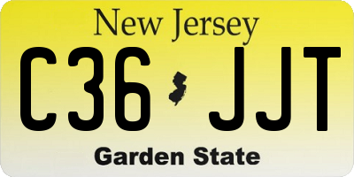 NJ license plate C36JJT