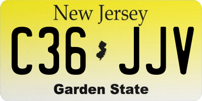 NJ license plate C36JJV