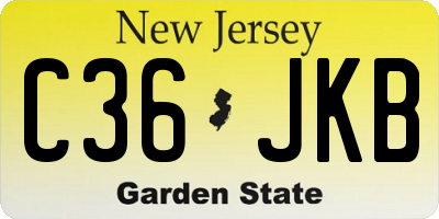 NJ license plate C36JKB