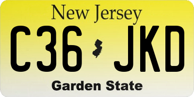 NJ license plate C36JKD