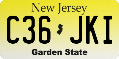 NJ license plate C36JKI