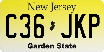NJ license plate C36JKP