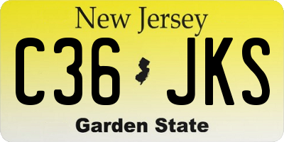 NJ license plate C36JKS