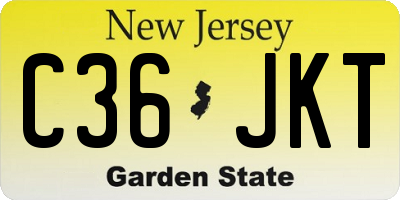 NJ license plate C36JKT