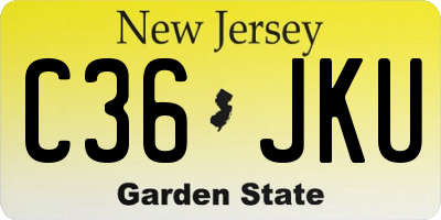 NJ license plate C36JKU