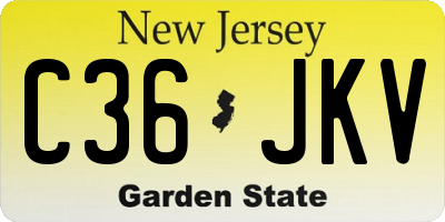 NJ license plate C36JKV