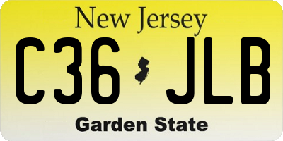 NJ license plate C36JLB