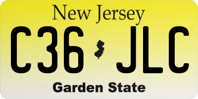 NJ license plate C36JLC