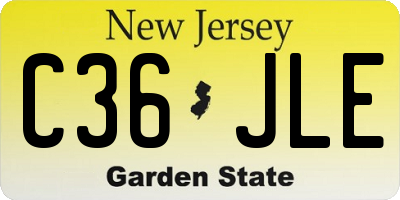 NJ license plate C36JLE