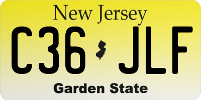 NJ license plate C36JLF