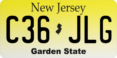 NJ license plate C36JLG