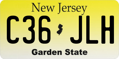 NJ license plate C36JLH