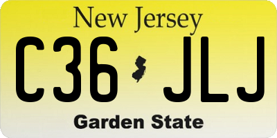 NJ license plate C36JLJ