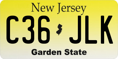NJ license plate C36JLK