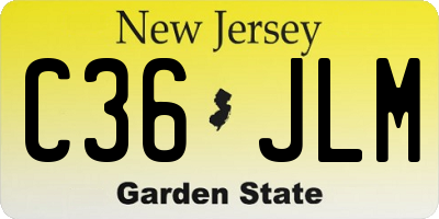 NJ license plate C36JLM