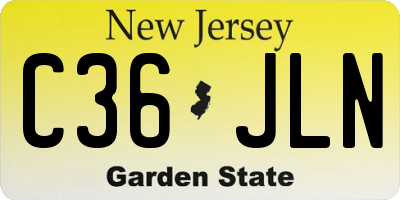 NJ license plate C36JLN