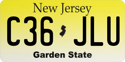 NJ license plate C36JLU