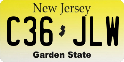 NJ license plate C36JLW