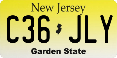 NJ license plate C36JLY