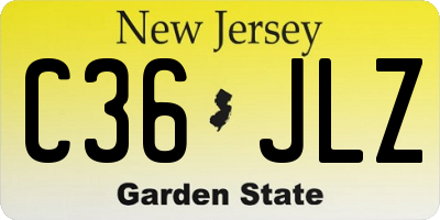 NJ license plate C36JLZ
