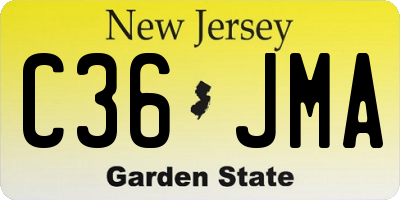 NJ license plate C36JMA