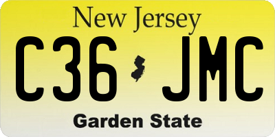 NJ license plate C36JMC