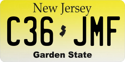 NJ license plate C36JMF