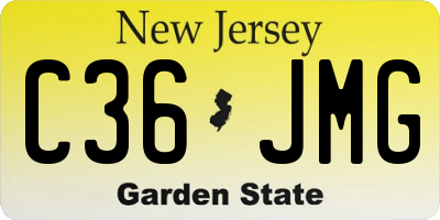 NJ license plate C36JMG