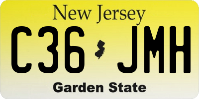 NJ license plate C36JMH