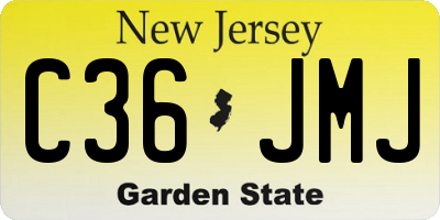 NJ license plate C36JMJ