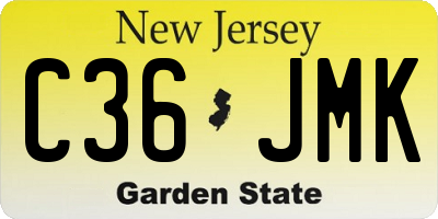 NJ license plate C36JMK