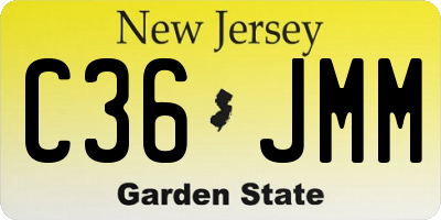 NJ license plate C36JMM