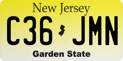 NJ license plate C36JMN