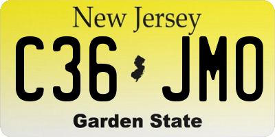 NJ license plate C36JMO