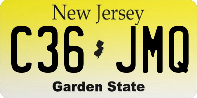 NJ license plate C36JMQ