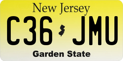 NJ license plate C36JMU