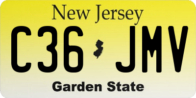 NJ license plate C36JMV