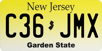 NJ license plate C36JMX