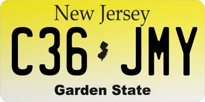 NJ license plate C36JMY