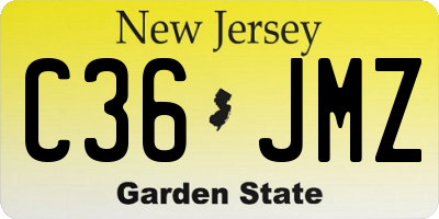 NJ license plate C36JMZ