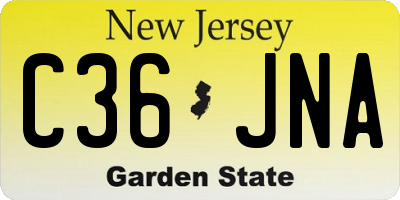 NJ license plate C36JNA