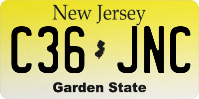 NJ license plate C36JNC