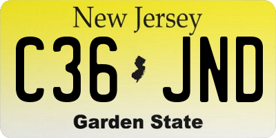 NJ license plate C36JND