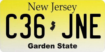 NJ license plate C36JNE