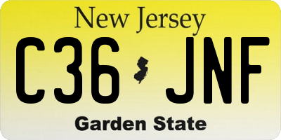 NJ license plate C36JNF